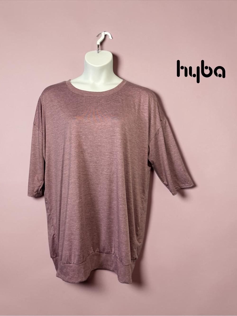 NEW, Hyba, 2X Tunic Activewear Rose Mauve Stretch Plus Size, Comfort Top